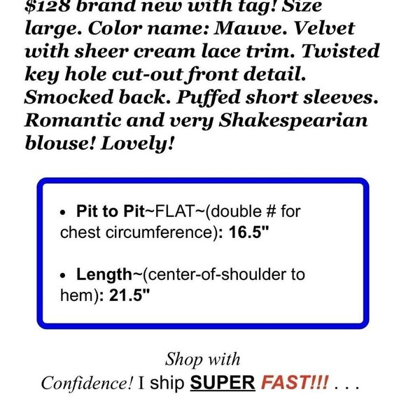 Free People Sz L Mauve Pink Velvet Peplum Ruffle Hem Cropped Smocked Top NWT NEW - Picture 16 of 16